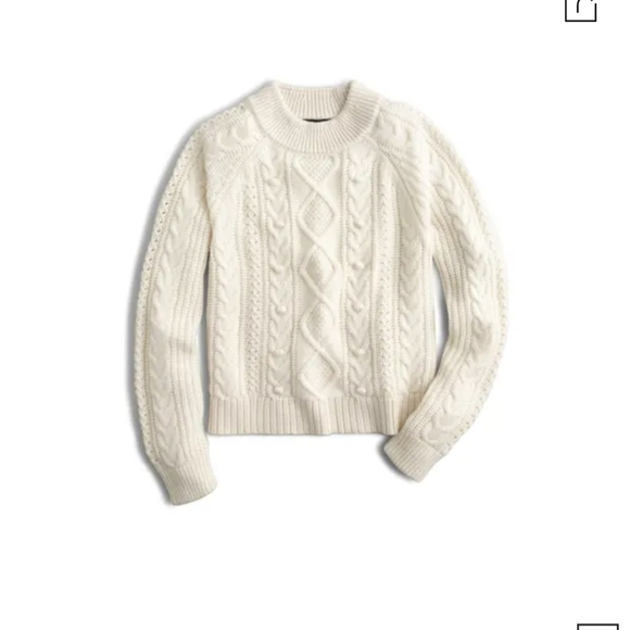 J. Crew Cable Knit Pom Pom Sweater Sz: XS NWT $98 - Picture 2 of 13